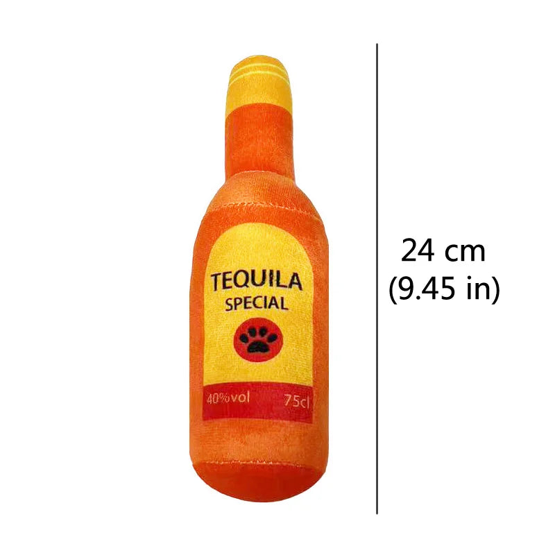 Bottle Shaped Funny Plush Dog Toy
