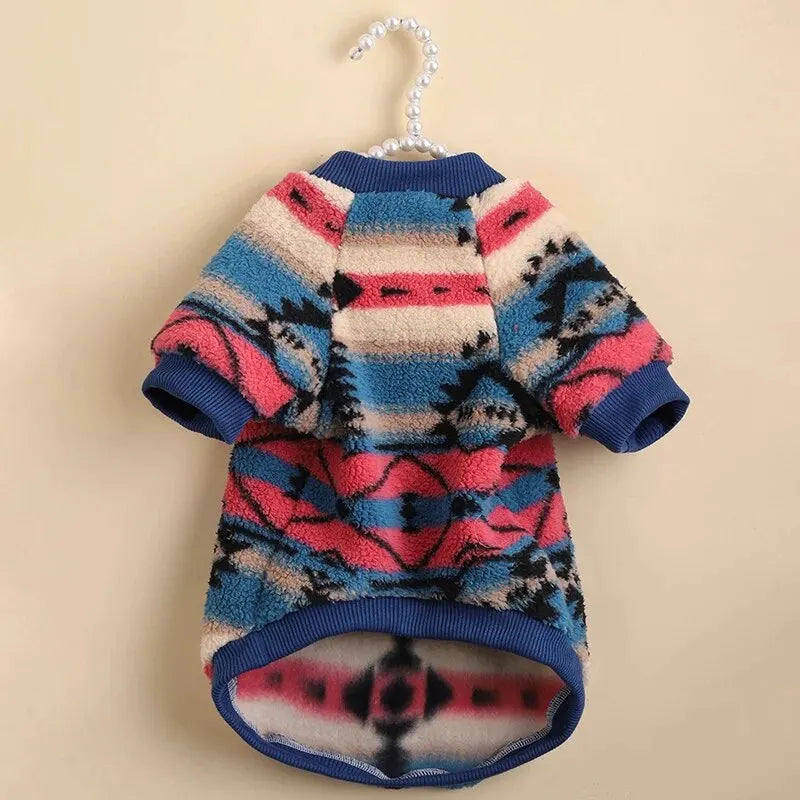 Cute Striped Plush Sweatshirt