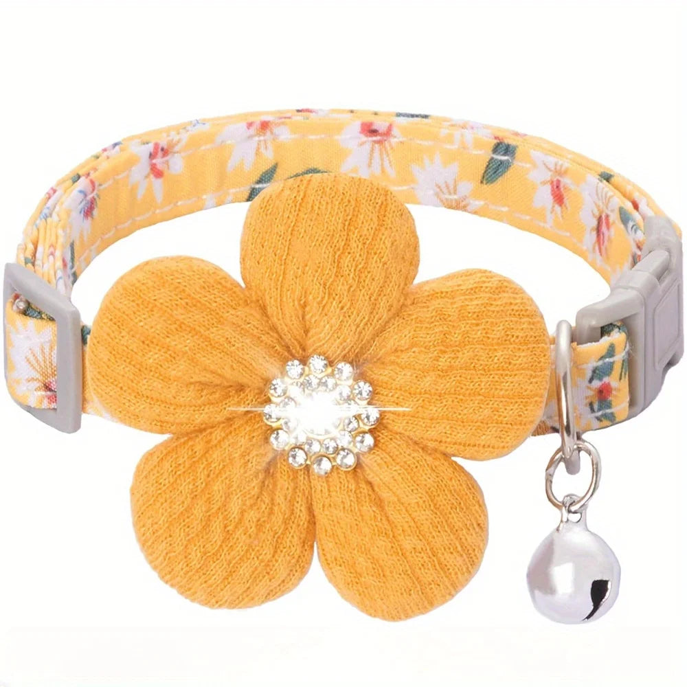 Adjustable Dog Collar with Flower