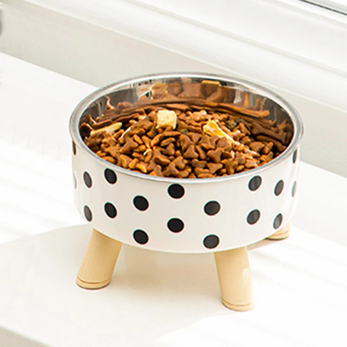 Polka-Dot Anti-Slip Pet Bowl