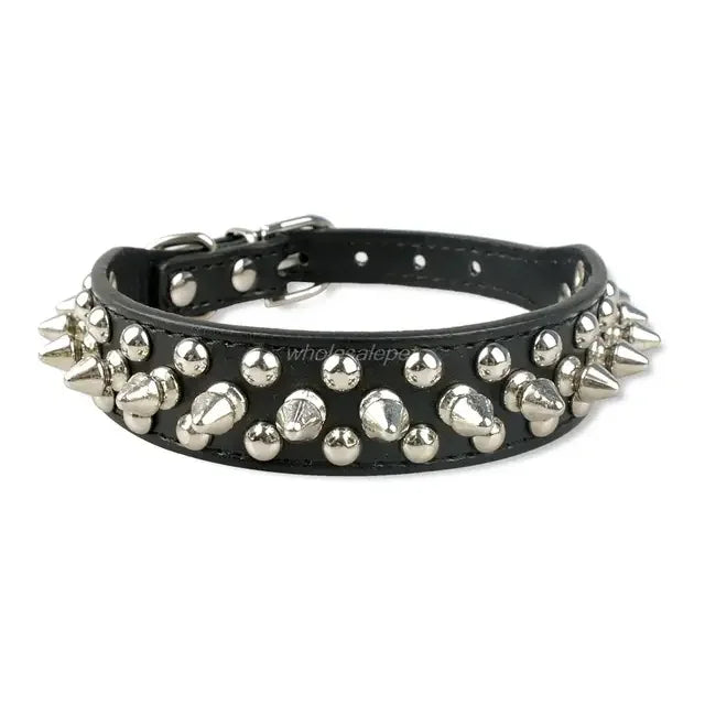 Spiked Studded Leather Dog Collar