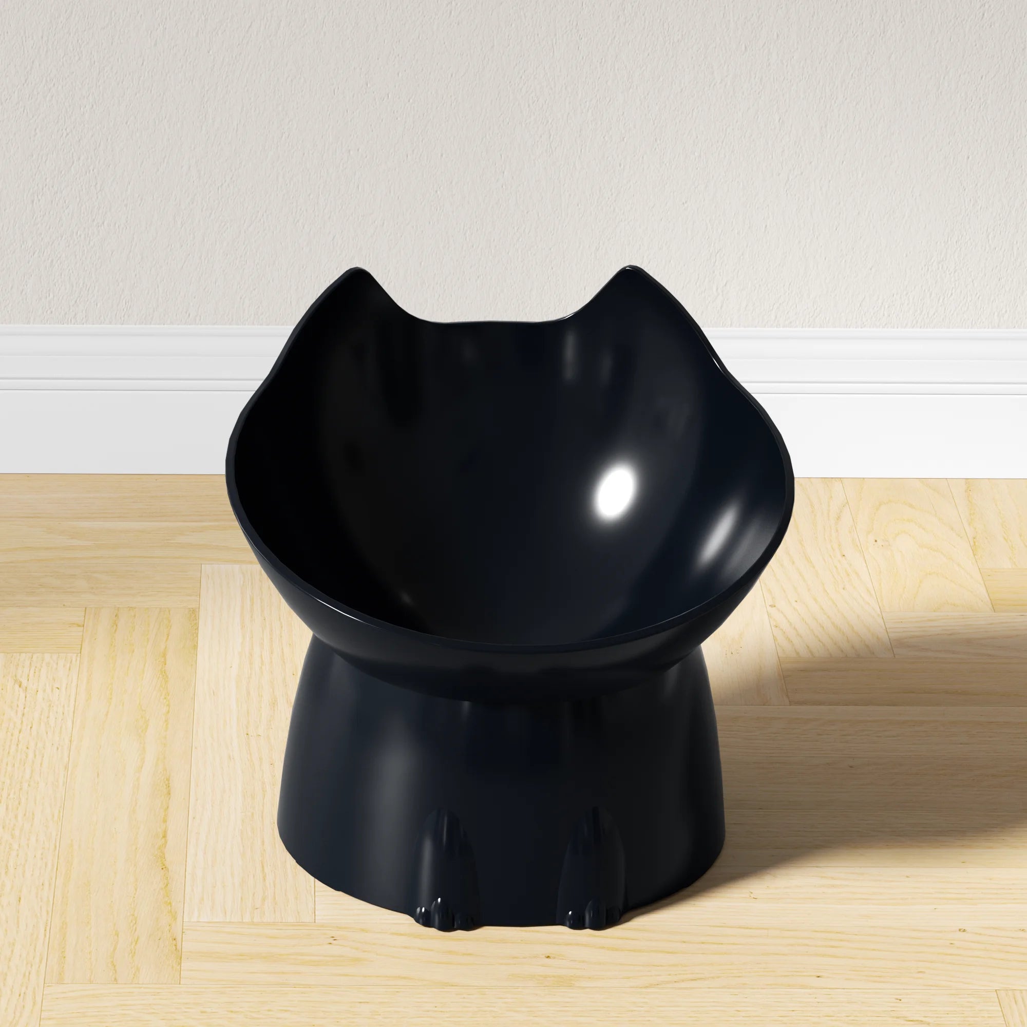 Anti-Tip Plastic Raised Cat Bowl