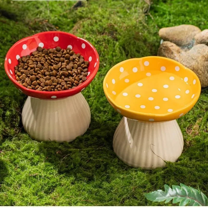 Statues Crafts Pet Feeding Mushroom Bowl