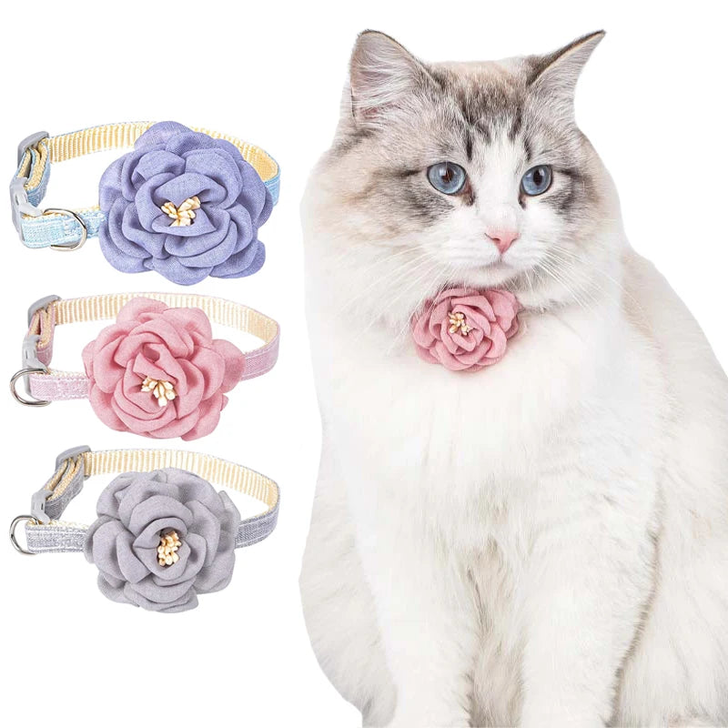 Adjustable Buckle Camellia Collar
