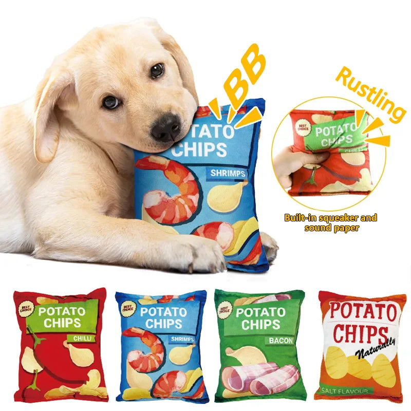 Crisps Plush Filled Funny Dog Toys