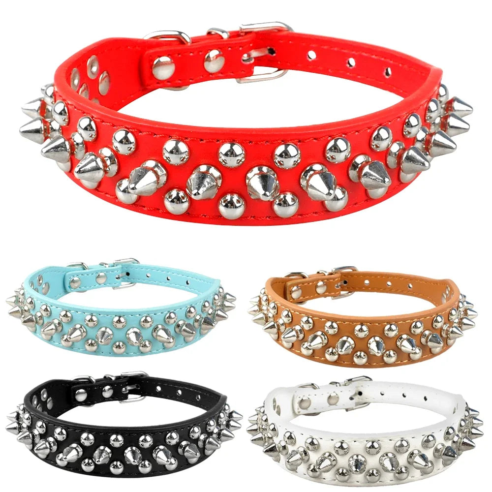 Spiked Studded Leather Dog Collar