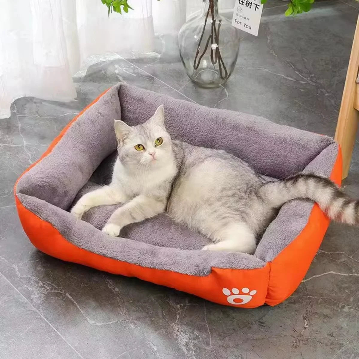 Square Winter Waterproof Cat Bed