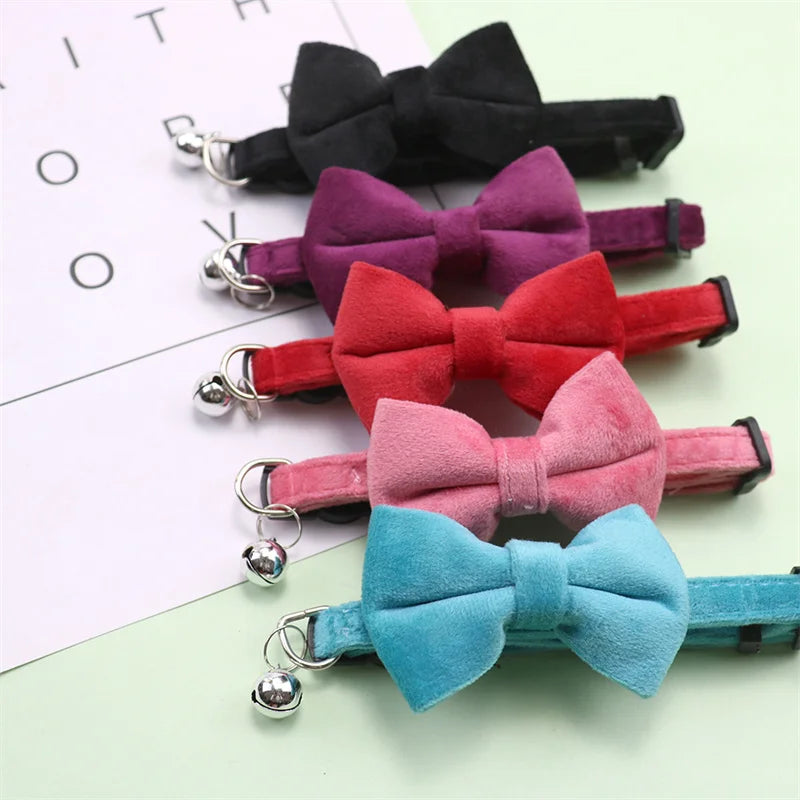 Bowknot Velvet Cat Collar