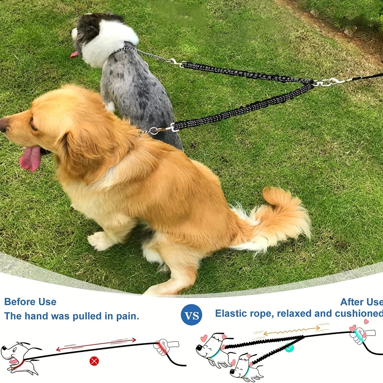 Comfortable Dog Double Leashes