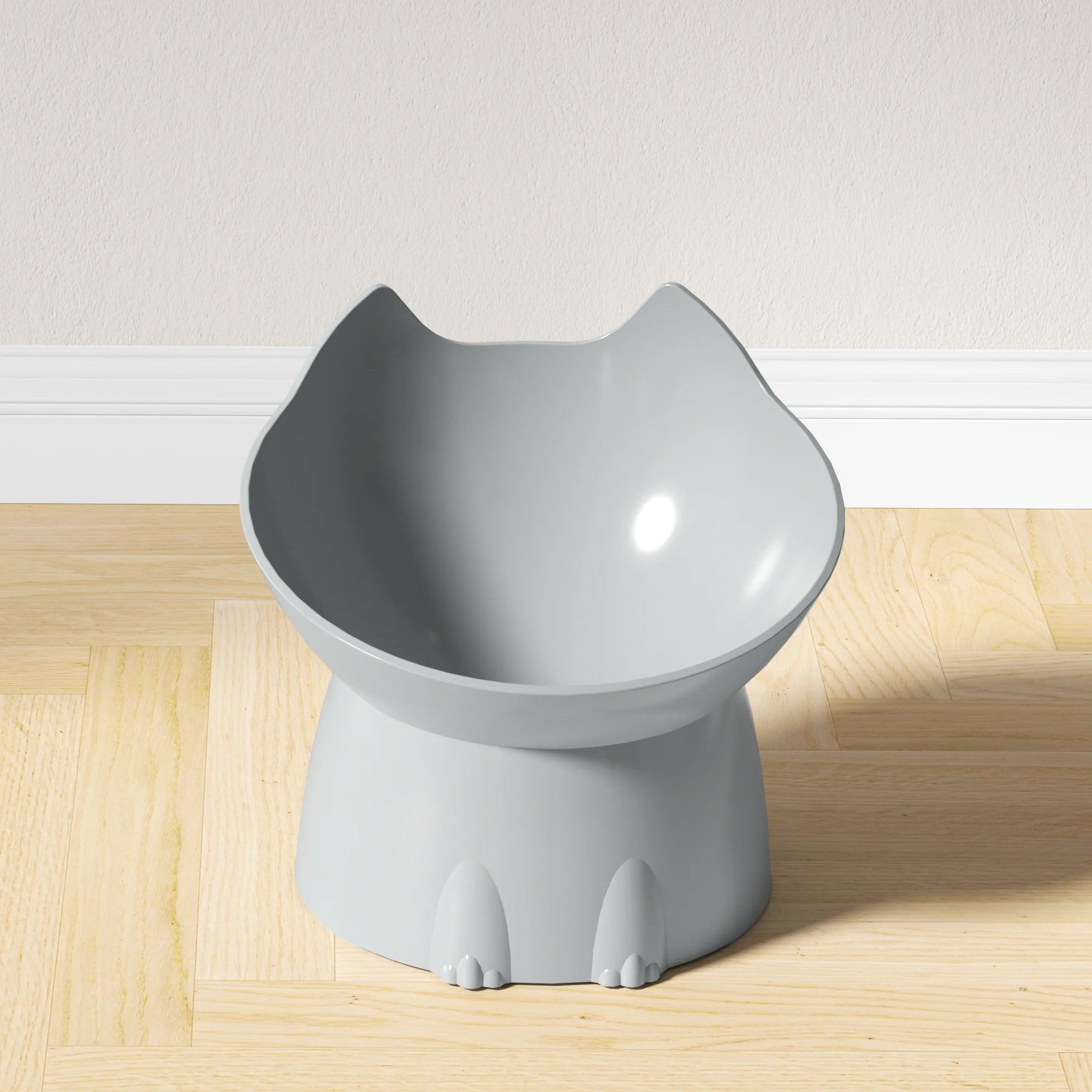 Anti-Tip Plastic Raised Cat Bowl