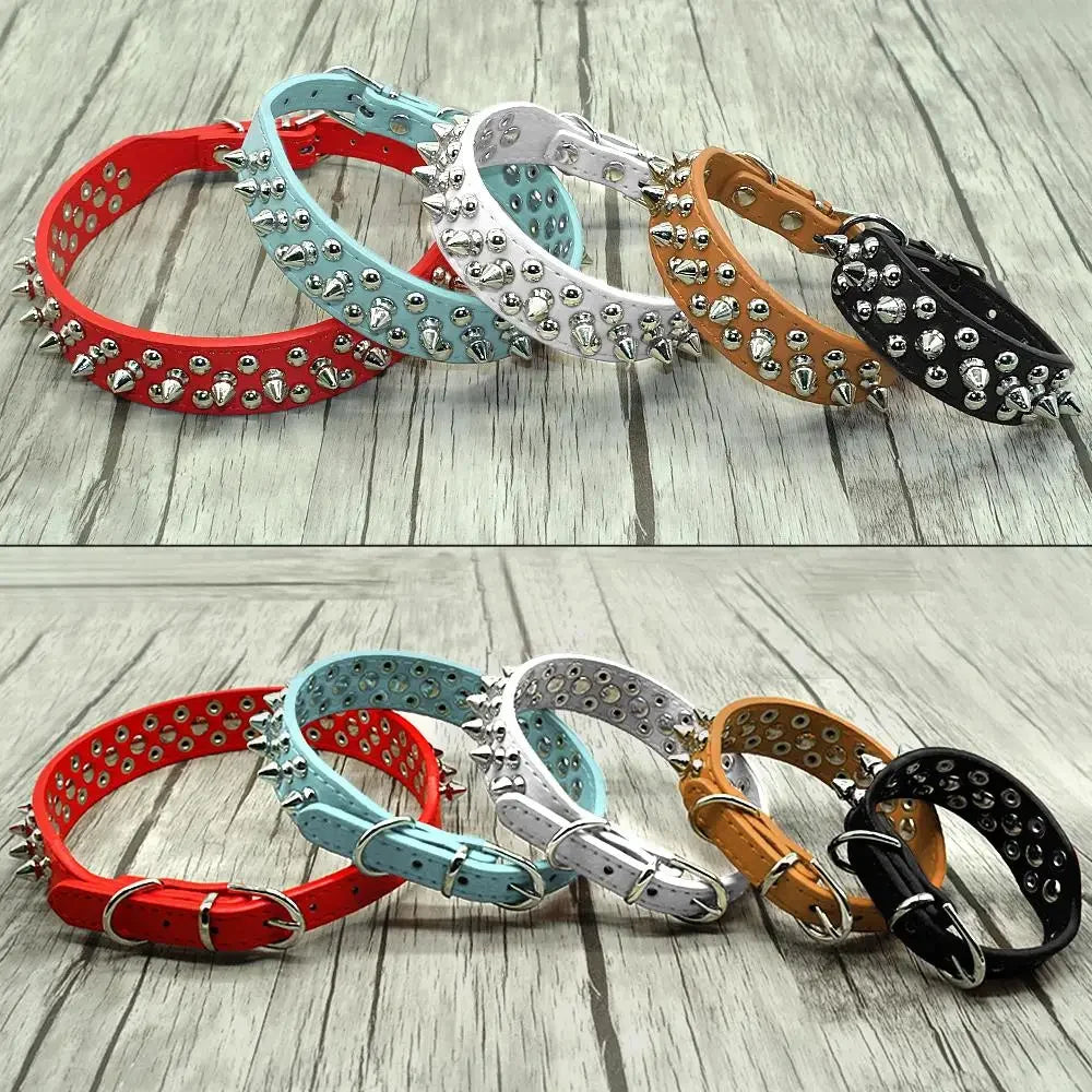 Spiked Studded Leather Dog Collar
