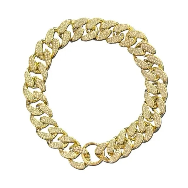 Diamond-Studded Dog  Cuban Chain