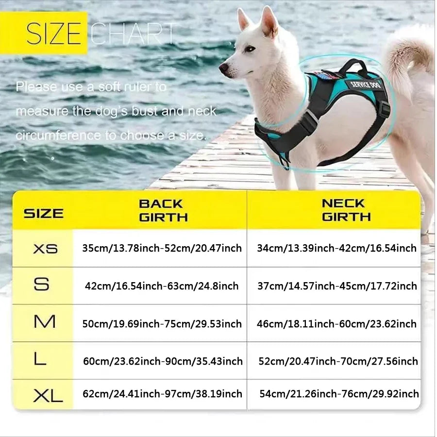 Reflective Dog Vest Harness with 5 Patches
